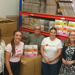visit from Social Security Scotland to Hey Girls - group photo