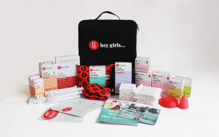 Period education kit with bag and included products