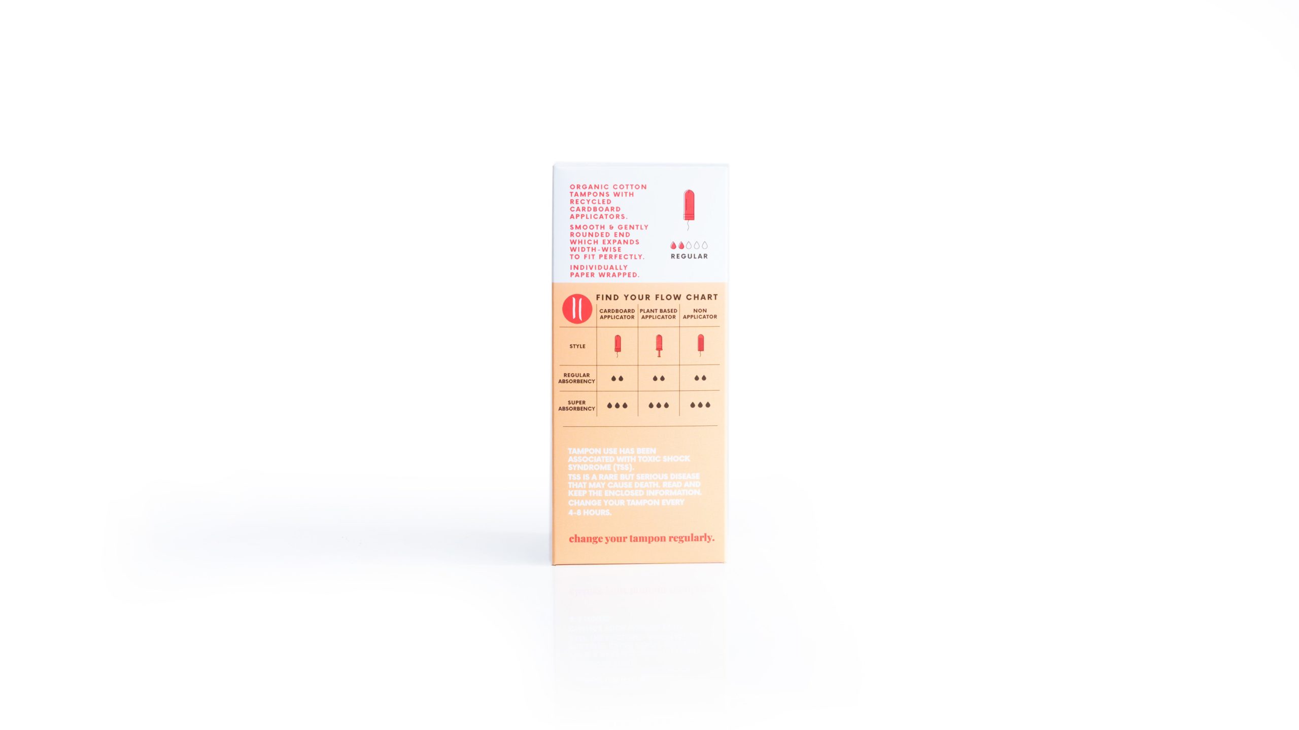 Cardboard Applicator Tampons - Regular - Front w_Product