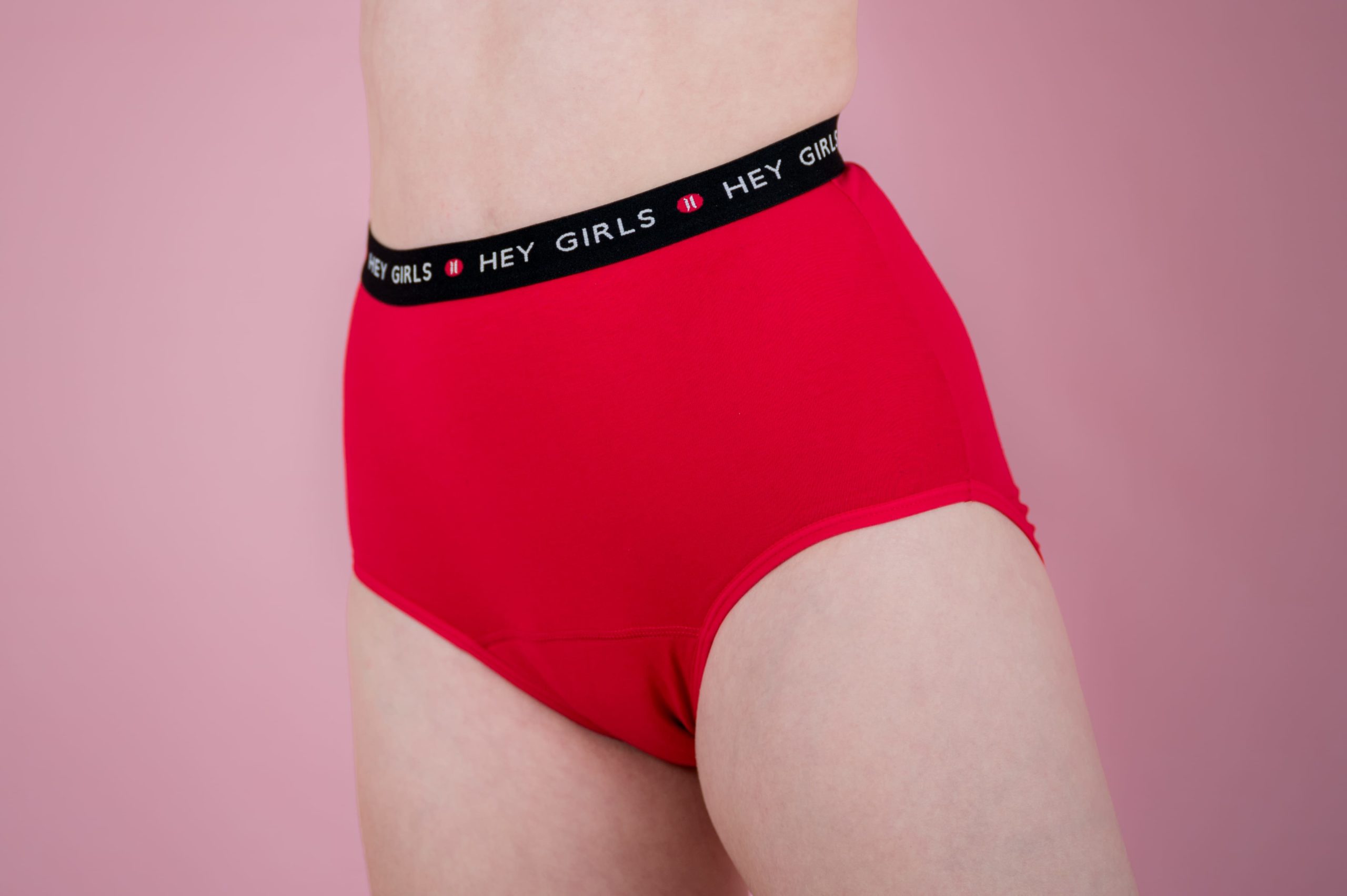back-copy-scaled Super Soft Red Cherry Period Pants showing waistband and hip detail