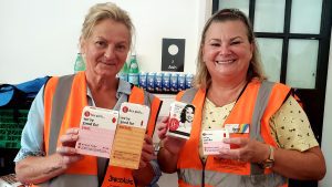 3Food4U volunteers with Hey Girls products - Credit 3Food4U